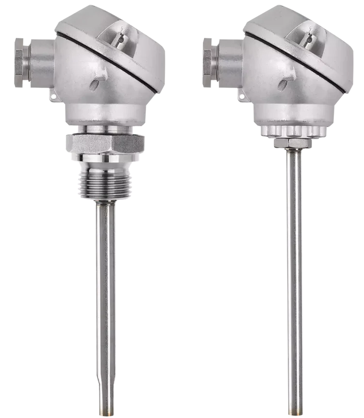 Push-in RTD temperature probes for heat meters with terminal head for immersion sleeves (type PL) JUMO HEATtemp