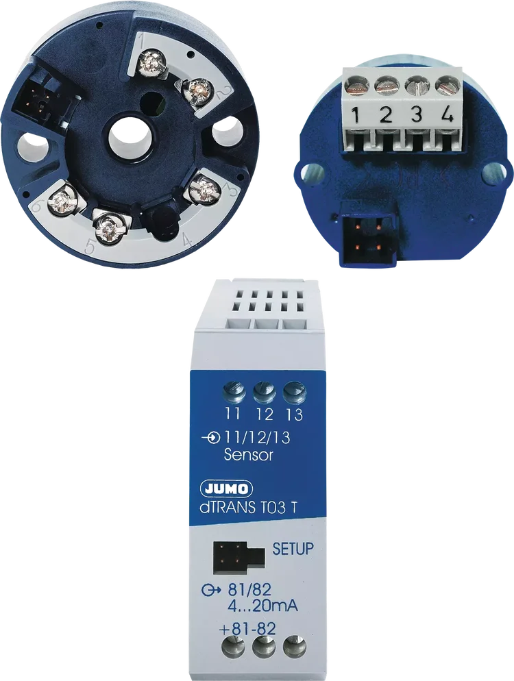 Two-wire or three-wire transmitter JUMO dTRANS T03