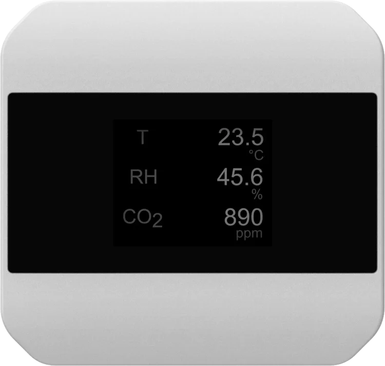 Humidity and temperature transmitter with optional CO2 module in indoor version JUMO hydroTRANS S10
