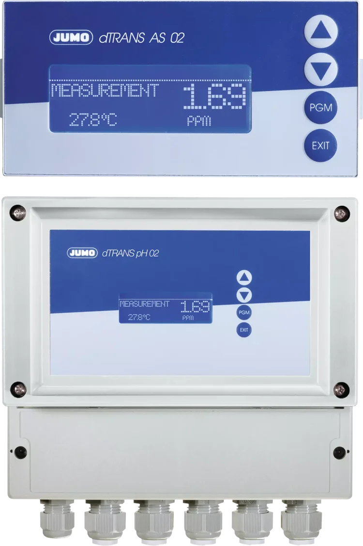 Compact multichannel transmitters and controllers for standard signals JUMO dTRANS AS 02