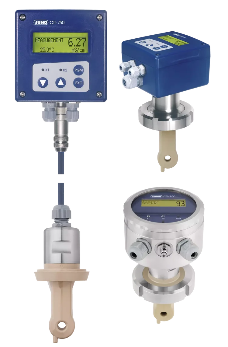 Inductive conductivity transmitter with switching contacts JUMO CTI-750