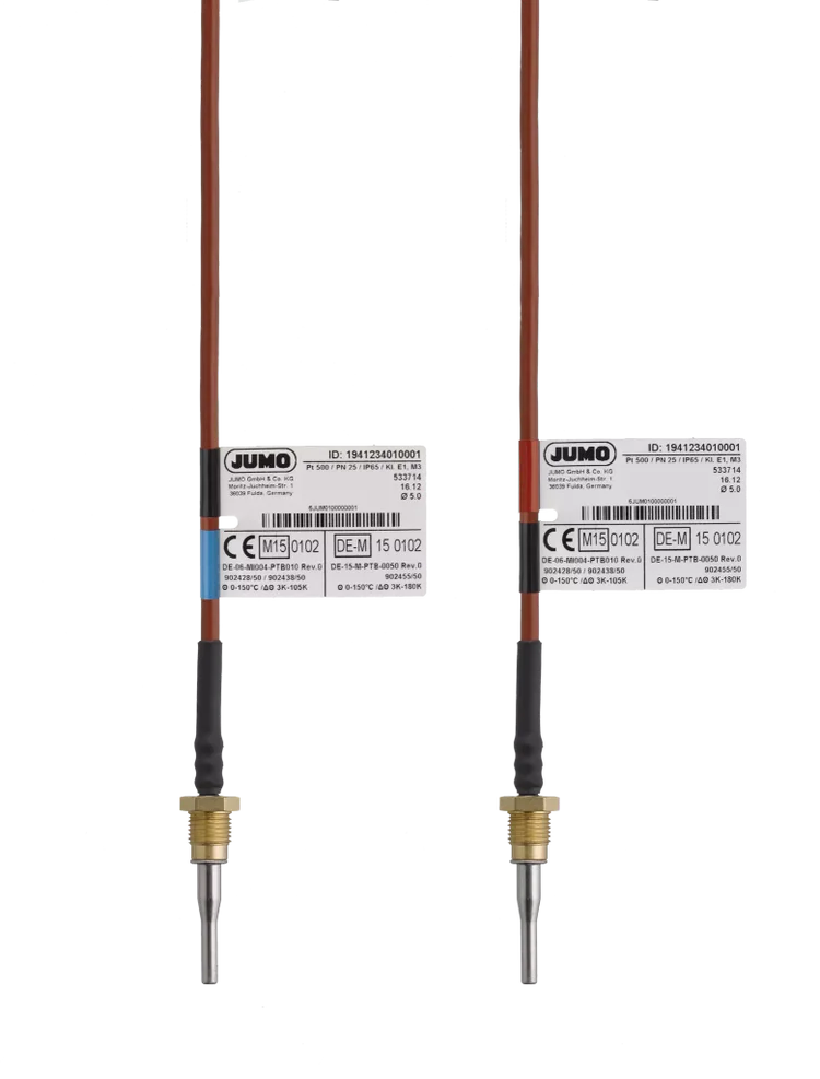 Screw-in RTD temperature probe for combined cold and heat meters for direct mounting (type DS/DL) JUMO HEATtemp