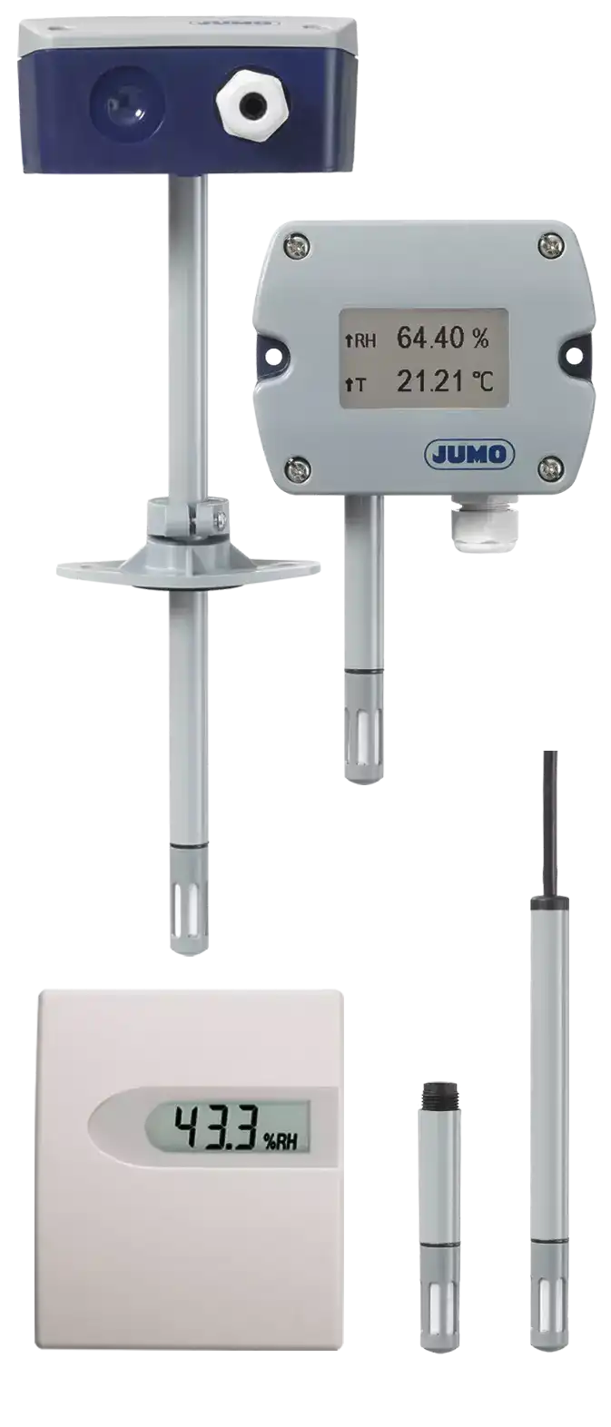 Hygro transducer, hygrothermal transducer, and CO2 measuring probe