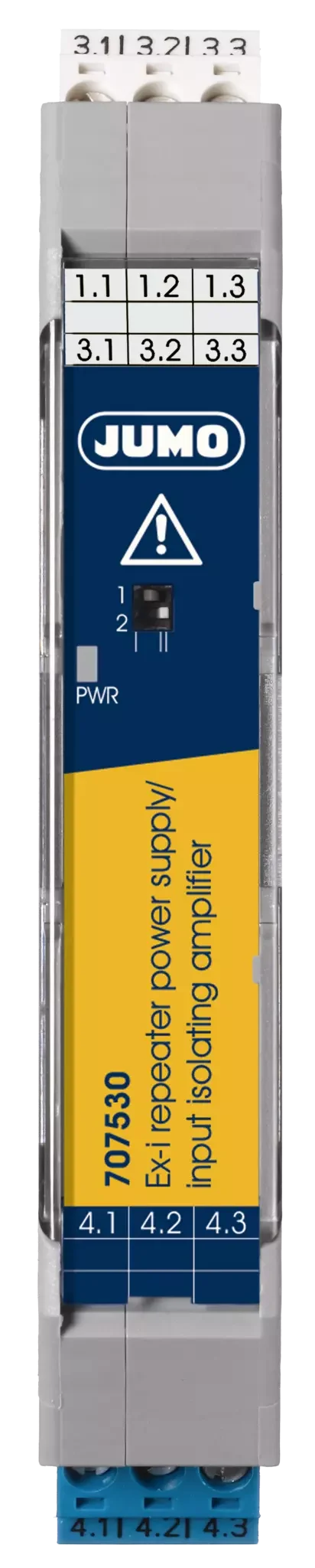 For intrinsically safe [Ex i] transmitters JUMO Ex-i repeater power supply and input isolating amplifier