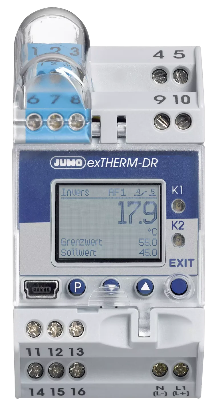 Two-state controller with [Ex ia] input according to ATEX JUMO exTHERM-DR