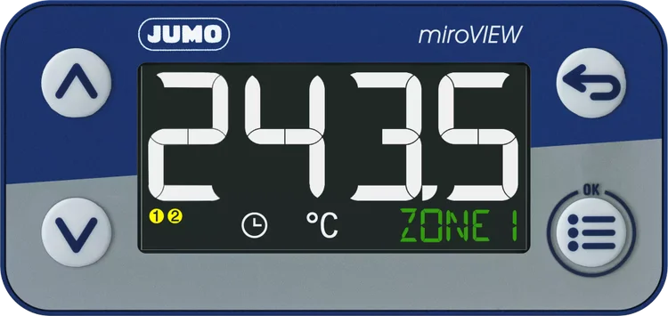 Smart digital indicator with limit value monitoring function for panel mounting JUMO miroVIEW