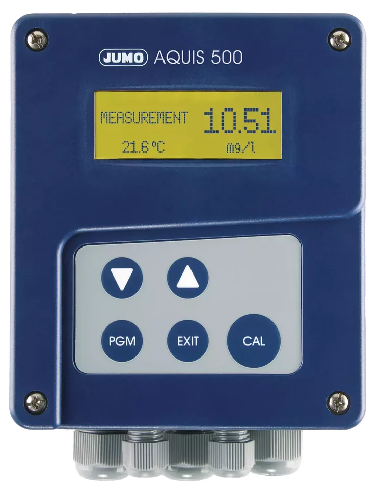 Indicating device and controller for digital sensors JUMO AQUIS 500 RS