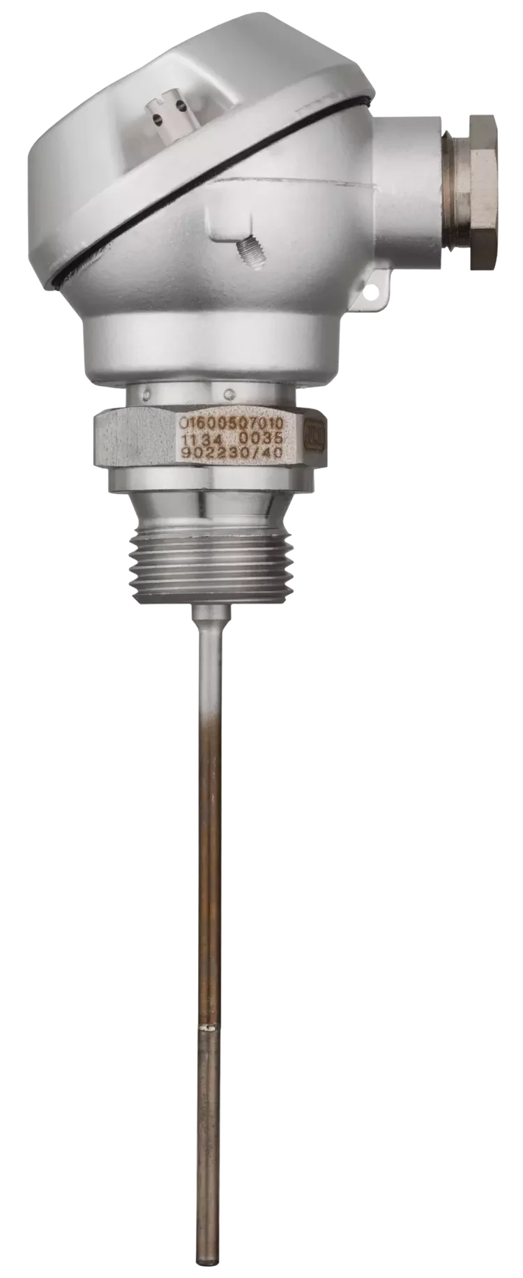 With terminal head form J according to DIN EN 60751 Mineral-insulated RTD temperature probe
