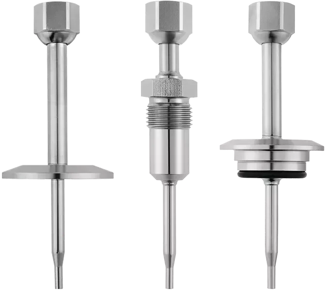 For temperature probes Hygienic thermowells