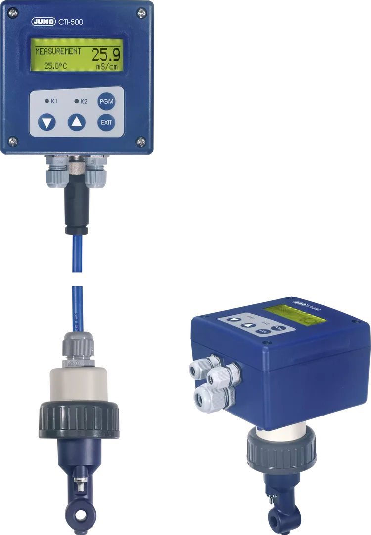 Inductive conductivity transmitter with switching contacts JUMO CTI-500