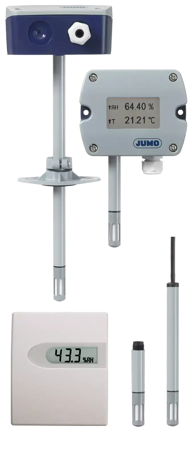 Hygro transducer, hygrothermal transducer, and CO2 measuring probe